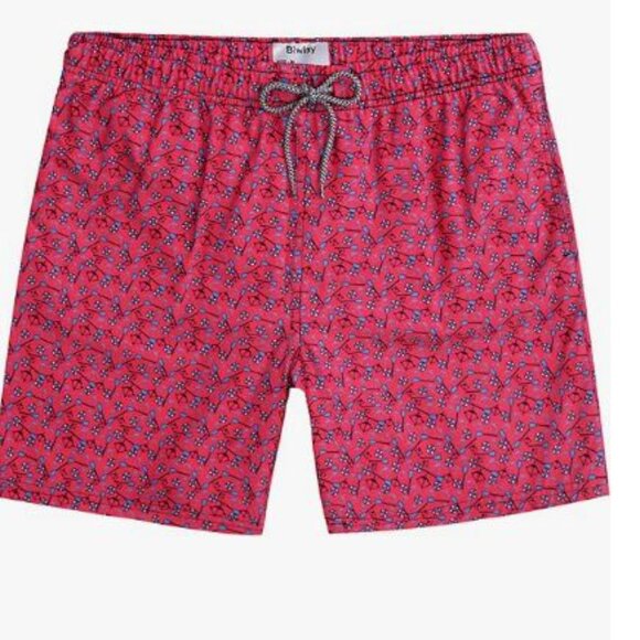 Biwisy Mens Swim Trunks Quick Dry with Mesh Lining Funny Beach Short NWT - Picture 2 of 4